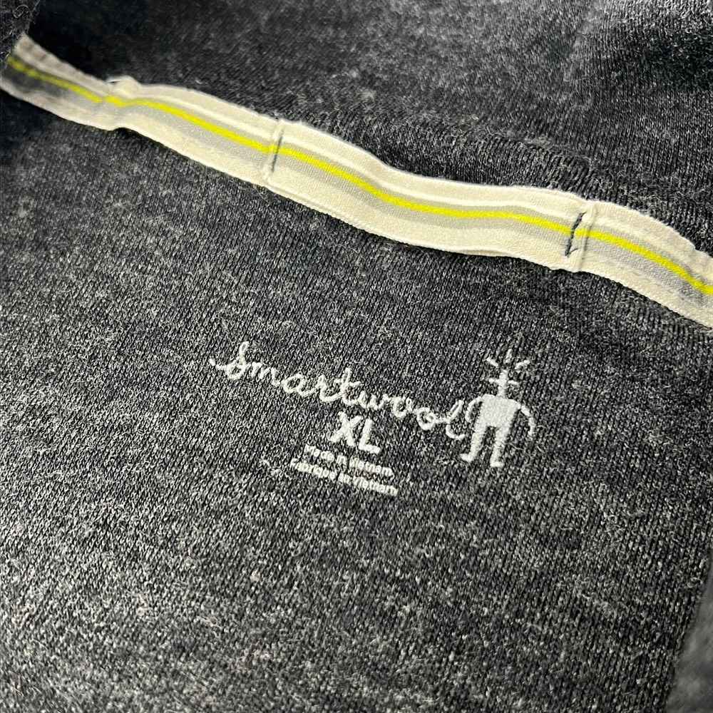 Smartwool Mens XL 1/4 Zip Merino Base Layer Sweater Gray Heather Pullover *Holes - Picture 8 of 11